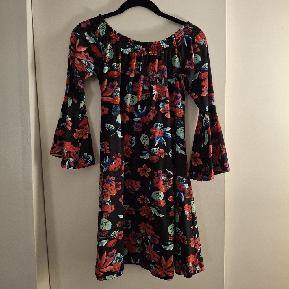 1st Kiss Girls Floral Dress - Black and Red